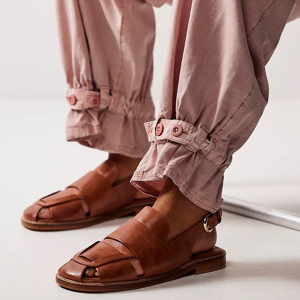 NWT Free People Libby Fisher Flats - Brown - Vacchetta - women’s 8.5 - i…